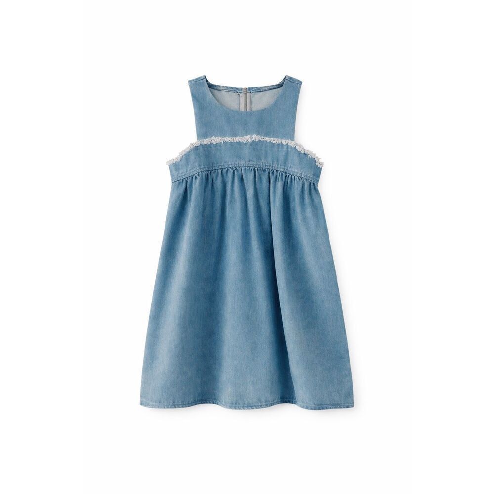 Sugar Lips Denim Babydoll Dress Chambray Blue Cottagecore Ruffle M